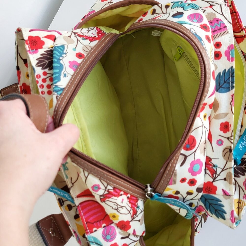 Lily Bloom Floral Canvas Satchel Bag | Multicolor Cats Shoulder Handbag Y2K - Picture 13 of 16